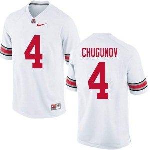 Men's Ohio State Buckeyes #4 Chris Chugunov White Nike NCAA College Football Jersey April BJC6544KP